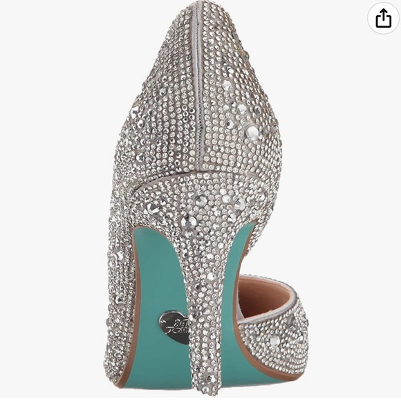 Blue by Betsey Johnson Hazil Jeweled Bridal Pointed Toe Stiletto Pumps size 9 - Picture 5 of 14